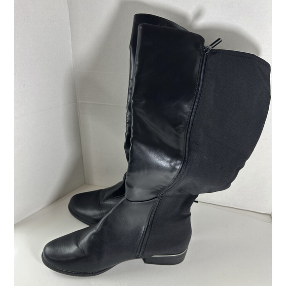 Lane Bryant Smooth 50/50 Silver Rand Boots Black Tall Riding Boot 11W 11 Wide - Picture 11 of 13
